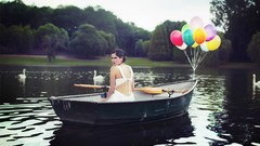 Landscapes woman Boats dress Balloons lakes vehicles David 