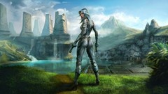 Landscapes woman weapons Guns science fiction artwork video 