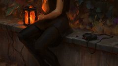 Lane Brown blonde portrait display sitting Lamp bats Women