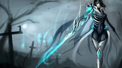 League of Legends Fiora (League of Legends) blue eyes Women cyan