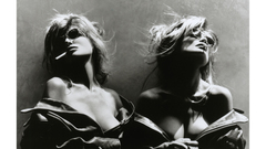 Leather boobs black white