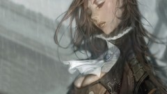 Leather boobs woman steampunk