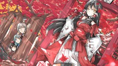 Leaves anime girls touhou tatara kogasa shameimaru aya Japanese 