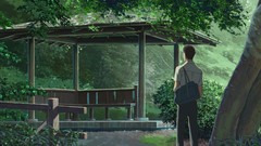 Leaves Anime Makoto Shinkai gazebo the garden of words wooden 