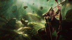 Leaves arrows splashes drawings forests League of Legends bow 