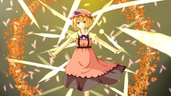 Leaves autumn dress grapes hats goddess red eyes fruits blondes 