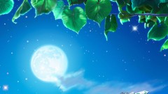 Leaves blue moon white Green Kagaya Yutaka Celestial Exploring