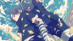 Leaves clouds Anime bandages uchiha sasuke sharingan naruto 
