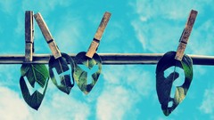 Leaves hanging wires cutting artwork