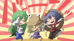 Leaves hats goddess Chibi Ropes stripes blondes skirts blue 