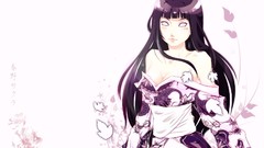 Leaves long hair anime girls hyuuga hinata purple hair naruto 