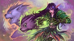 Leaves nature Animals magic woman claws elves armor long hair 