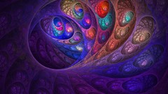 Leaves nature blue purple woman abstract digital art fantasy 