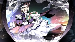 Leaves nature Trees Stars dress hats blondes long hair anime 