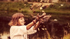 Leaves Situations woman outdoors