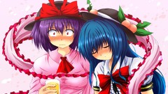 Leaves sleeping dress hats peaches drinks red eyes fruits bows 