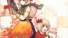 Leaves text weapons Guns food dress grapes vegetables goddess 