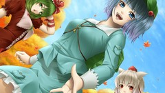 Leaves Trees clouds autumn keys hats white hair maple-leaf red 