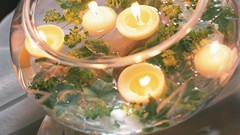 Leaves water Candles bowls floating tealight