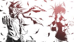 Leaves wind white dress monochrome fists strong scarfs anime 