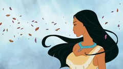 Leaves wind woman dress Pocahontas brunettes indian artwork 