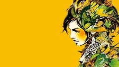 Leaves woman Leopards artwork marumiyan DJ Okawari