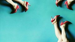 Leg girl red shoe