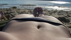 Legs bikini panties sand