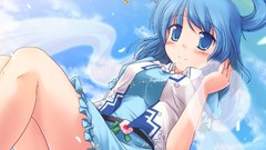 Legs blue hair anime girls touhou Kaku Seiga