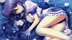 Legs boobs water blue