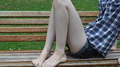 Legs woman feet outdoors