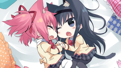 Lesbians yuri nekomimi pink