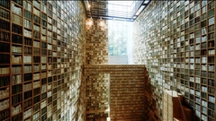 Library Books illuminated interior