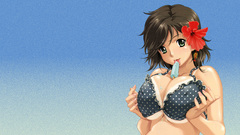 Licking green eyes happoubi