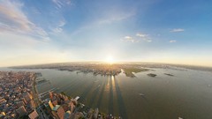 Light morning top view buildings cities cityscapes York