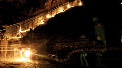 Light night stairways