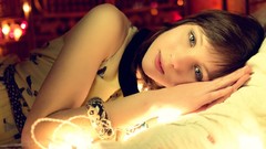 Light woman Christmas the sky brunettes juni