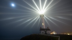 Lighthouse moon Photomanipulation artwork
