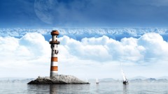 Lighthouses digital art alien landscapes
