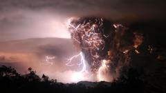Lightning eruption nature Volcanoes