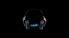 Lightning headphones black background Simple Background 