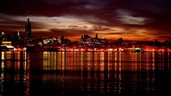 Lightning Night watch cityscapes towns