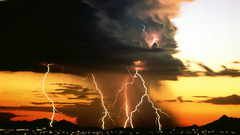 Lightning storm over City