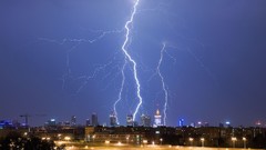 Lightning storm Warsaw Poland