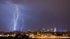 Lightning storm Warsaw Poland