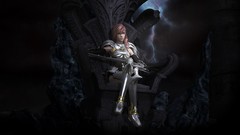 Lightning weapons Throne armor Final Fantasy 3d pink hair blue 