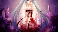 Lights abstract blood tears dress red eyes Ribbons splashes 