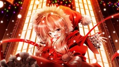 Lights Christmas red eyes blondes multicolor christmas hat cura 