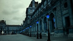 Lights lanterns cityscapes scenic Louvre museum