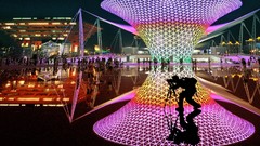 Lights multicolor silhouettes national